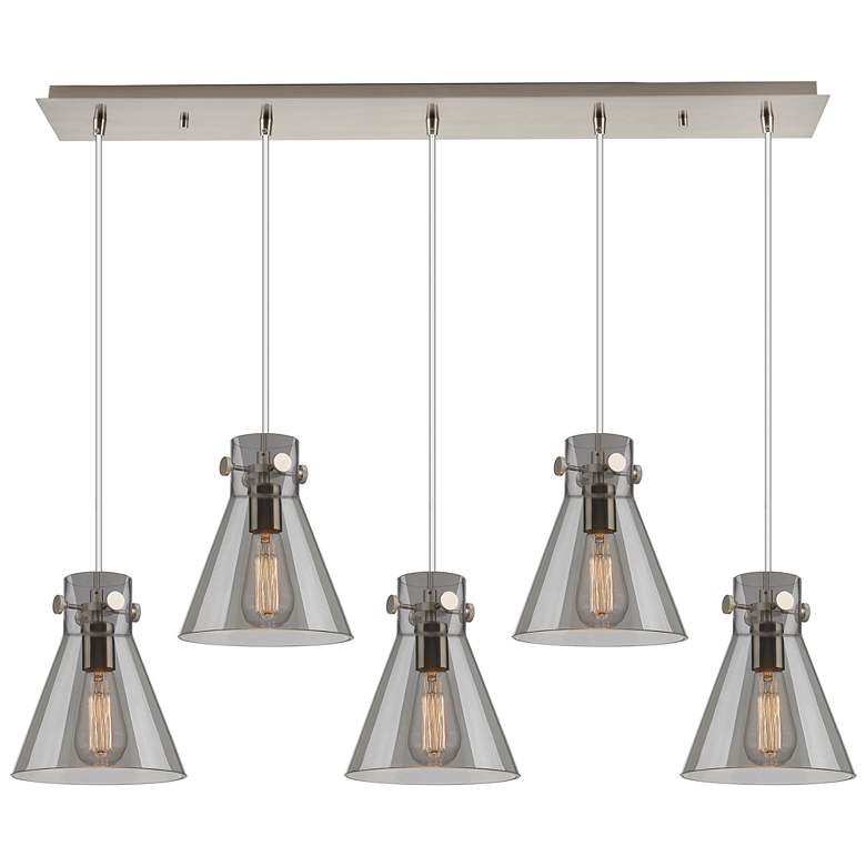 Image 1 Newton Bell 18.63" Wide 6 Light Brushed Brass Multi Pendant w/ Clear S