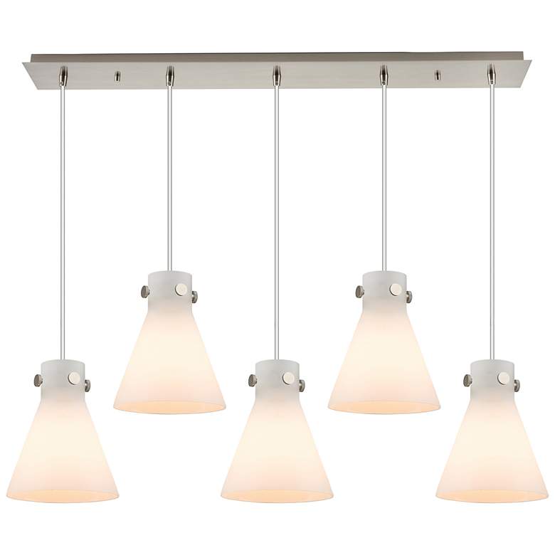 Image 1 Newton Bell 18.63" Wide 6 Light Brushed Brass Multi Pendant w/ White S