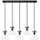 Newton Bell 18.63" Wide 6 Light Matte Black Multi Pendant With Clear S