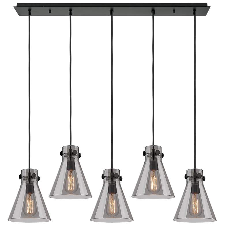 Image 1 Newton Bell 18.63" Wide 6 Light Matte Black Multi Pendant With Seedy S