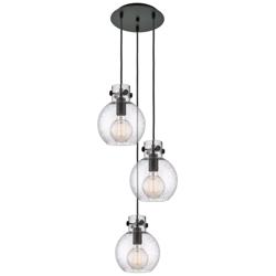 Newton Bell 18.63&quot;W 6 Light Brushed Nickel Multi Pendant w/ White Shad