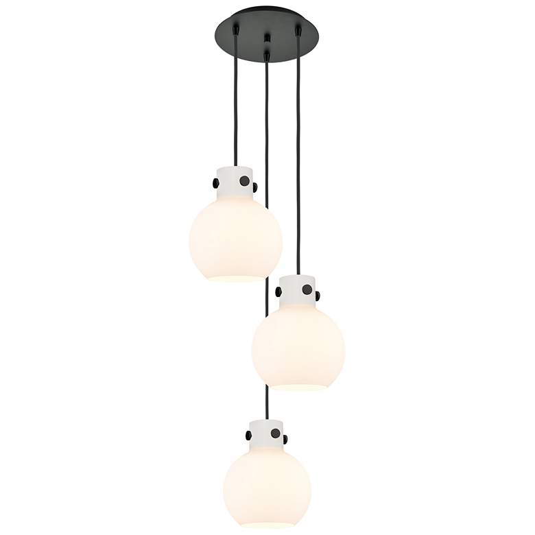 Image 1 Newton Bell 18.63"W 6 Light Matte Black Multi Pendant w/ Light Smoke S