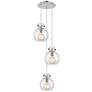 Newton Bell 18.63"W 6 Light Polished Nickel Multi Pendant w/ Seedy Sha