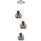 Newton Bell 18.63"W 6 Light Polished Nickel Multi Pendant w/ Smoke Sha