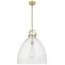 1_Newton Bell 18" Wide Bronze Pendant Light with Clear Shade