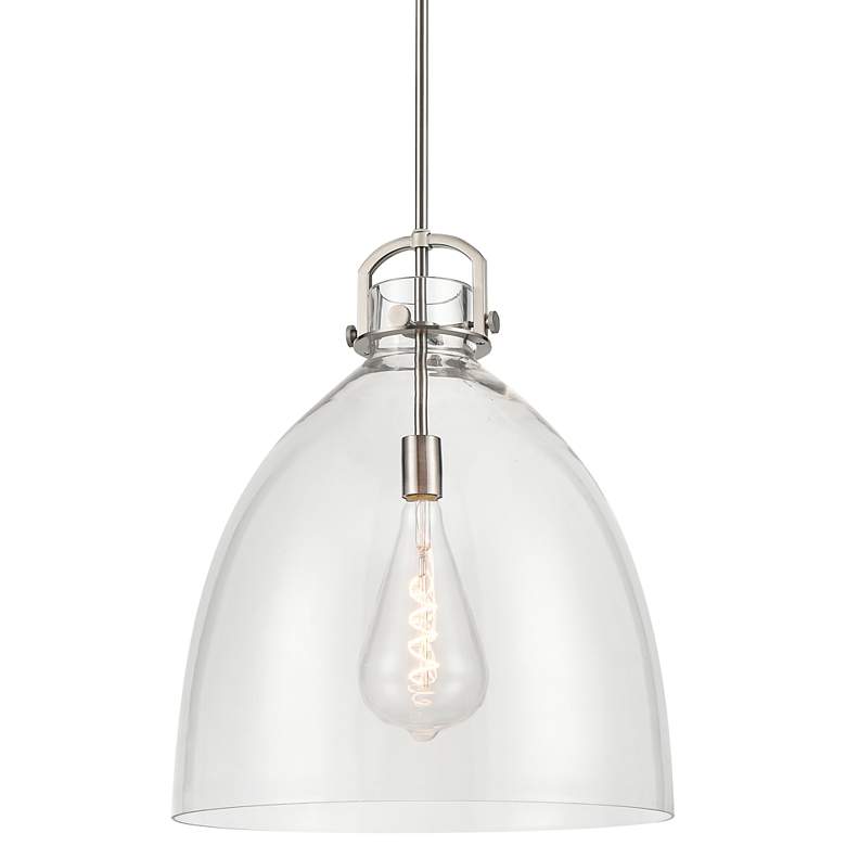 Image 1 Newton Bell 18" Wide Brushed Satin Nickel Pendant Light