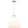 Newton Bell 18" Wide Cord Hung Satin Nickel Pendant With White Shade