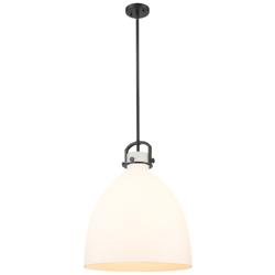 Newton Bell 18" Wide Matte Black Dome Pendant Light