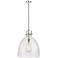 Newton Bell 18" Wide Stem Hung Polished Nickel Pendant With Seedy Shad