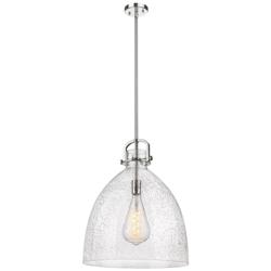 Newton Bell 18" Wide Stem Hung Polished Nickel Pendant With Seedy Shad