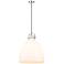 Newton Bell 18" Wide Stem Hung Polished Nickel Pendant With White Shad
