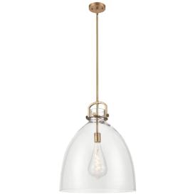 Newton Bell 18"W Brushed Brass Mini Pendant w/ Clear Glass Newton Bell 18"W Brushed Brass Mini Pendant w/ Clear Glass