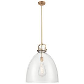 Newton Bell 18"W Brushed Brass Pendant Light w/ Clear Shade Newton Bell 18"W Brushed Brass Pendant Light w/ Clear Shade