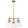 Newton Bell 20 3/4"W Brass and Clear Glass 3-Light Pendant