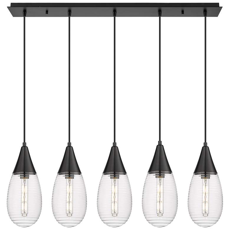 Image 1 Newton Bell 22.13" Wide 9 Light Brushed Brass Multi Pendant w/ Clear S