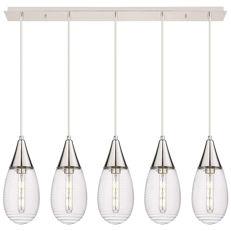 Image 1 Newton Bell 22.13" Wide 9 Light Brushed Brass Multi Pendant w/ Seedy S