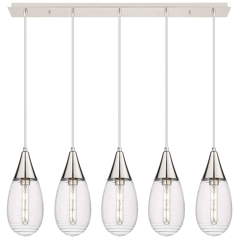 Image 1 Newton Bell 22.13" Wide 9 Light Brushed Brass Multi Pendant w/ White S
