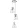 Newton Bell 22.13"W 9 Light Brushed Brass Multi Pendant w/ Smoke Shade