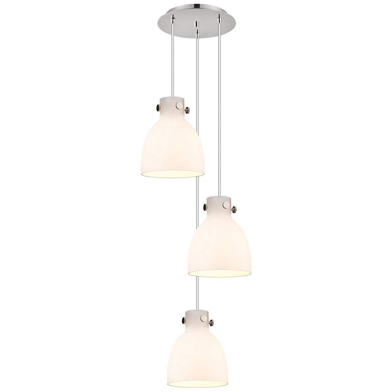 Image 1 Newton Bell 22.13 inchW 9 Light Brushed Nickel Multi Pendant w/ Clear Shad