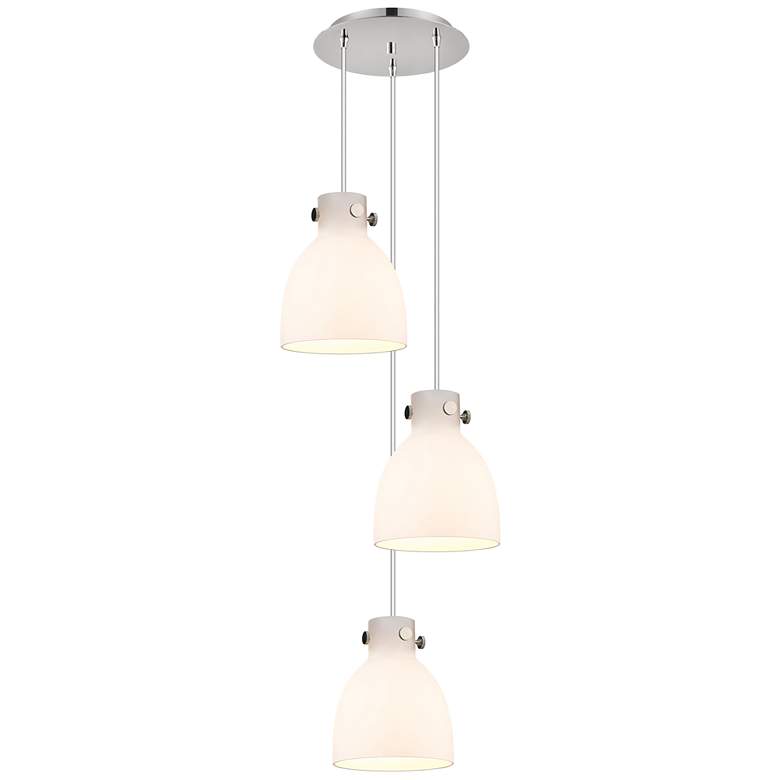 Image 1 Newton Bell 22.13"W 9 Light Brushed Nickel Multi Pendant w/ Clear Shad