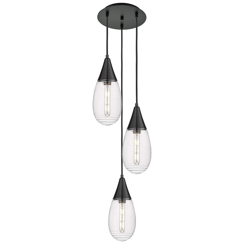 Image 1 Newton Bell 22.13"W 9 Light Polished Nickel Multi Pendant w/ Smoke Sha
