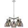 Newton Bell 26"W 5 Light Polished Nickel Stemmed Chandelier w/ Smoke S