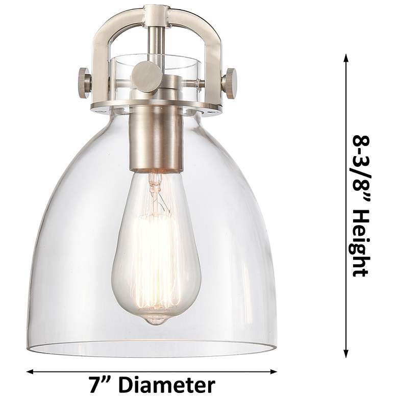Image 2 Newton Bell 26"W 6 Light Matte Black Stem Chandelier With Seedy Shade more views