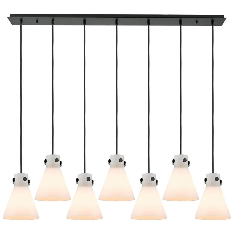 Image 1 Newton Bell 27.25" Wide 12 Light Brushed Brass Multi Pendant w/ White