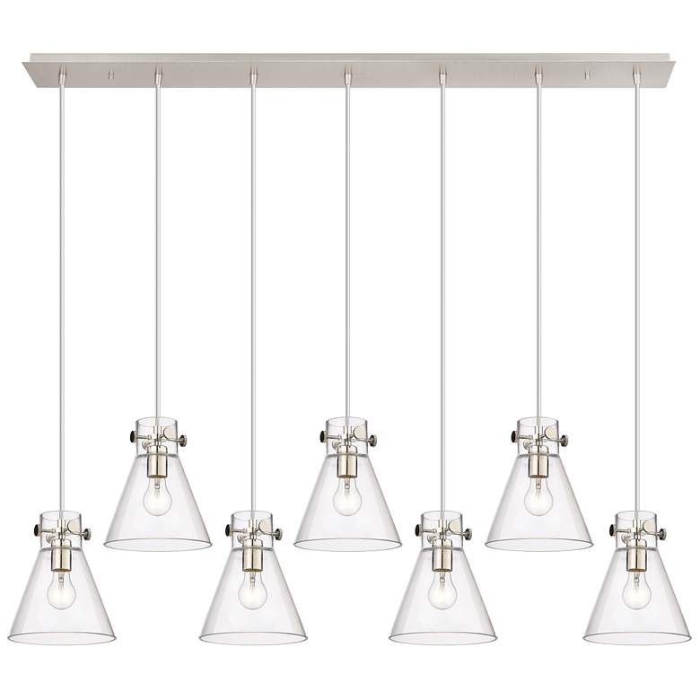 Image 1 Newton Bell 27.25" Wide 12 Light Matte Black Multi Pendant With Clear