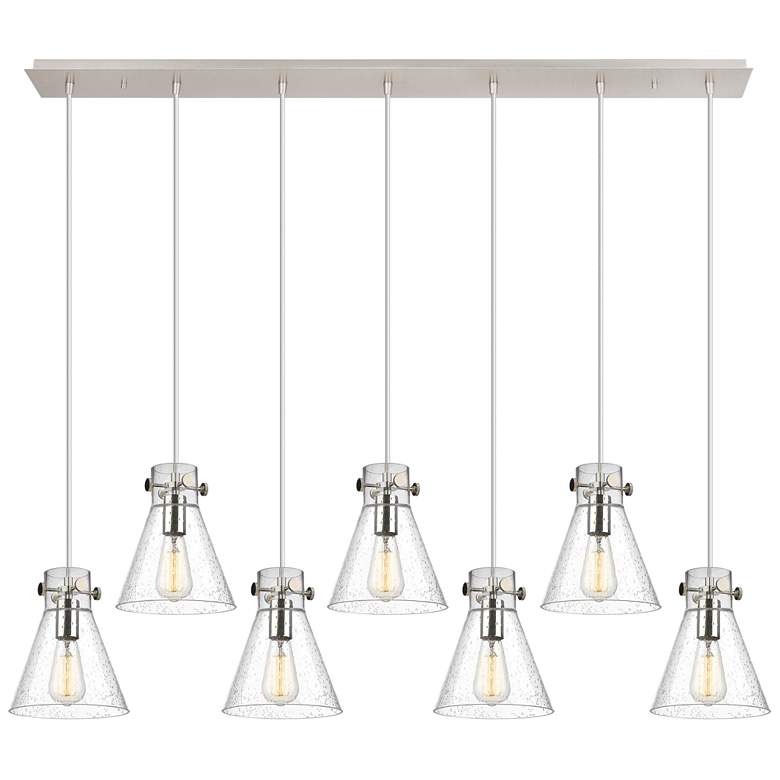 Image 1 Newton Bell 27.25" Wide 12 Light Matte Black Multi Pendant With White