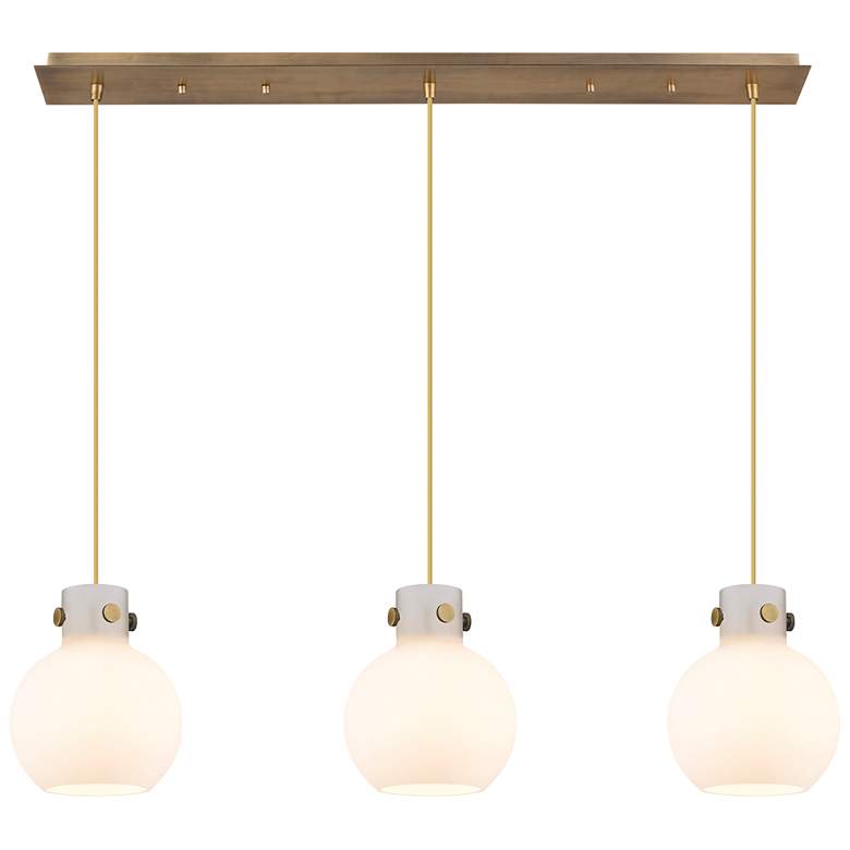 Image 1 Newton Bell 27.25"W 12 Light Brushed Nickel Multi Pendant w/ Clear Sha