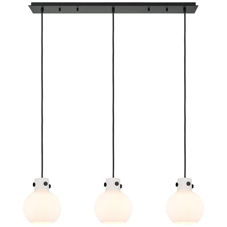 Image 1 Newton Bell 27.25"W 12 Light Polished Nickel Multi Pendant w/ White Sh