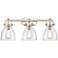 Newton Bell 27" Wide 3 Light Satin Nickel Bath Light With Clear Shade
