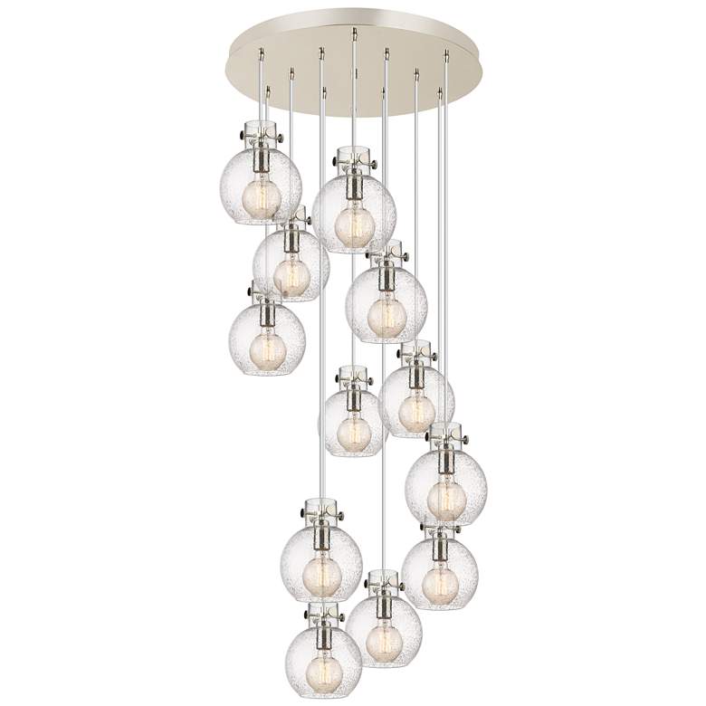 Image 1 Newton Bell 39.75" Wide 3 Light Brushed Brass Linear Pendant w/ Seedy