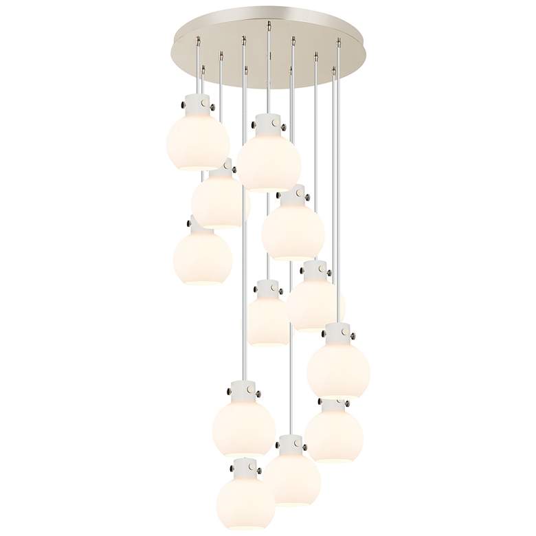 Image 1 Newton Bell 39.75" Wide 3 Light Brushed Brass Linear Pendant w/ White