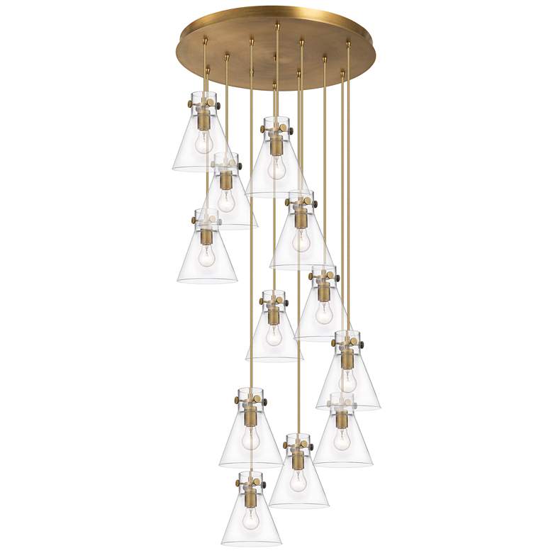 Image 1 Newton Bell 39.75" Wide 3 Light Matte Black Linear Pendant With Clear