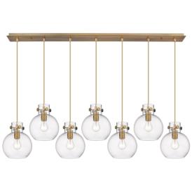 Newton Bell 39.75" Wide 5 Light Matte Black Linear Pendant With Clear Newton Bell 39.75" Wide 5 Light Matte Black Linear Pendant With Clear