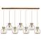 Newton Bell 39.75" Wide 5 Light Matte Black Linear Pendant With White 
