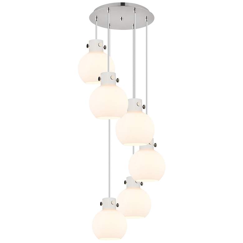 Image 1 Newton Bell 39.75"W 3 Light Brushed Nickel Linear Pendant w/ Clear Sha