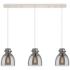 Newton Bell 39 3/4"W Polished Nickel 3-Light Linear Pendant