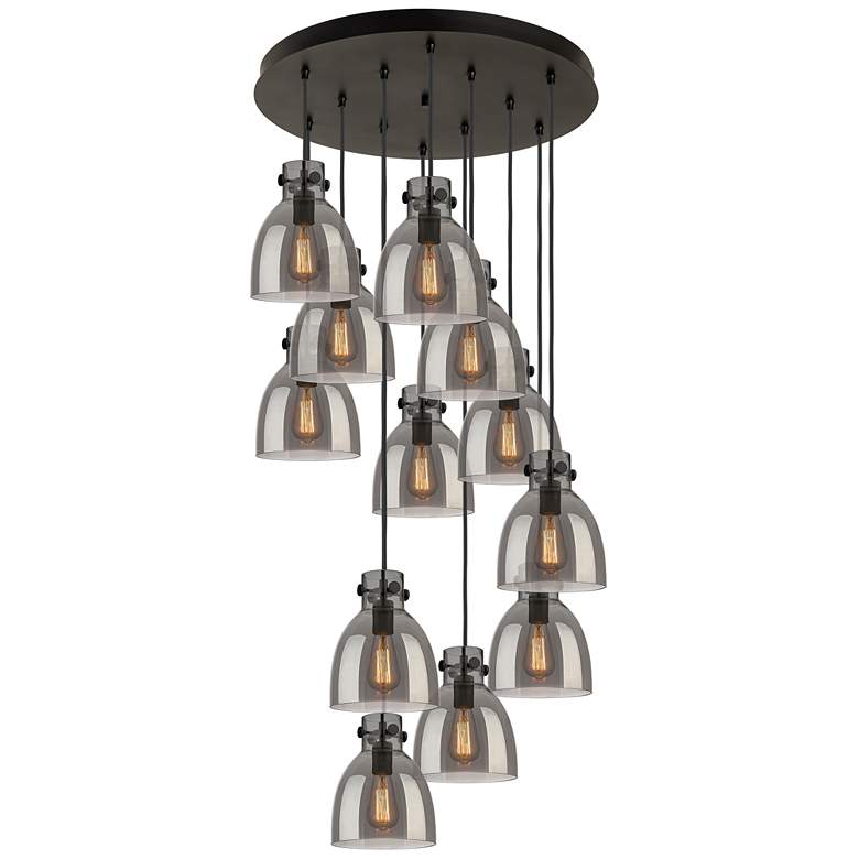 Image 1 Newton Bell 51.75" Wide 4 Light Brushed Brass Linear Pendant w/ Clear