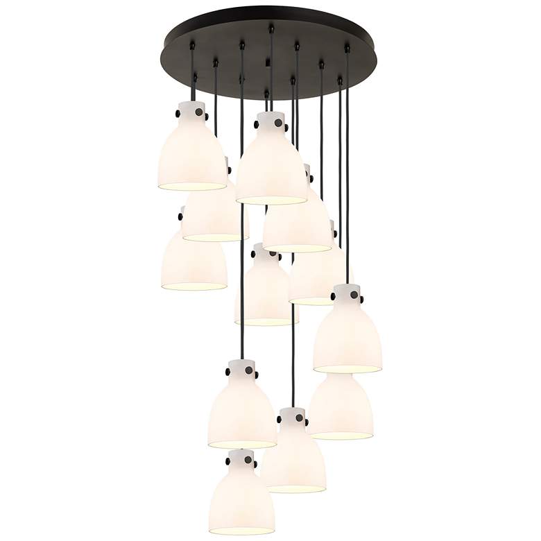 Image 1 Newton Bell 51.75" Wide 4 Light Brushed Brass Linear Pendant w/ White