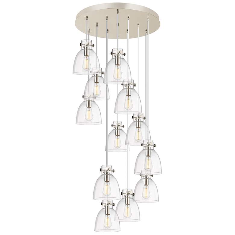 Image 1 Newton Bell 51.75" Wide 4 Light Matte Black Linear Pendant With Clear