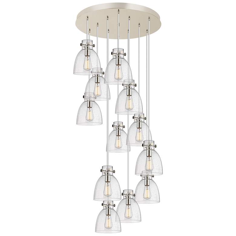 Image 1 Newton Bell 51.75" Wide 4 Light Matte Black Linear Pendant With White
