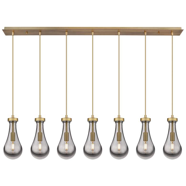 Image 1 Newton Bell 51.75" Wide 7 Light Matte Black Linear Pendant With Seedy