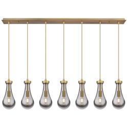 Newton Bell 51.75" Wide 7 Light Matte Black Linear Pendant With Seedy