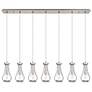 Newton Bell 51.75" Wide 7 Light Matte Black Linear Pendant With White