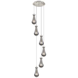 Newton Bell 51.75"W 4 Light Brushed Nickel Linear Pendant w/ Clear Sha