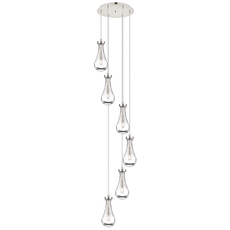 Image 1 Newton Bell 51.75"W 4 Light Brushed Nickel Linear Pendant w/ White Sha