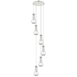 Newton Bell 51.75"W 4 Light Brushed Nickel Linear Pendant w/ White Sha